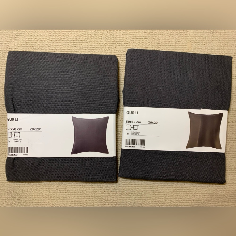 IKEA Gurli Dark Gray Cushion Covers (2)